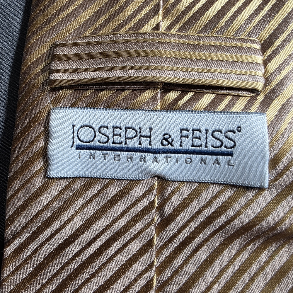 Joseph & Feiss Striped Gold Tie - Picture 3 of 3